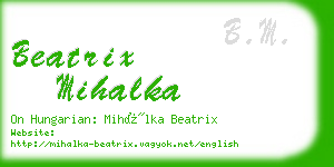 beatrix mihalka business card